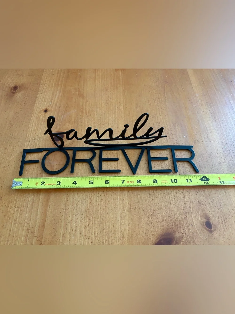 Pottery Barn Family Forever Metal Sign, Black, Brand New
